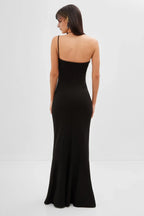Chic Mermaid One Shoulder Halter Strap Open Back Floor Length Prom Dress