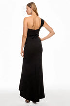 Chic Mermaid One Shoulder Sleeveless Bow Accent Floor Length Plus Size Prom Dress