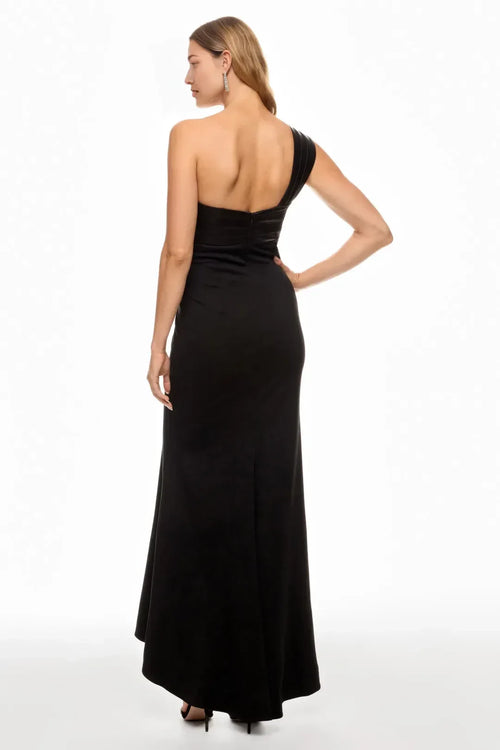 Élégante Robe de Bal de Grande Taille de Sirène, Asymétrique, sans Manches, Nœud Décoratif, Longueur Sol
