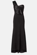 Chic Mermaid One Shoulder Sleeveless Bow Accent Floor Length Plus Size Prom Dress
