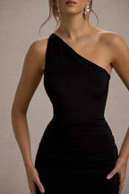 Chic Mermaid One Shoulder Sleeveless Tie Back Floor Length Evening Dress