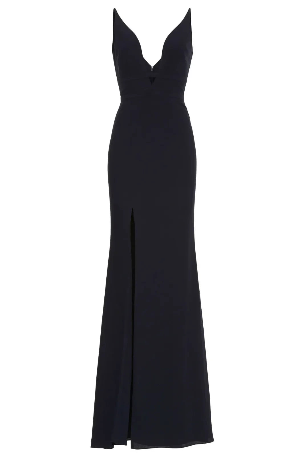 Chic Mermaid Plunge Neck Sleeveless High Slit Floor Length Plus Size Prom Dress
