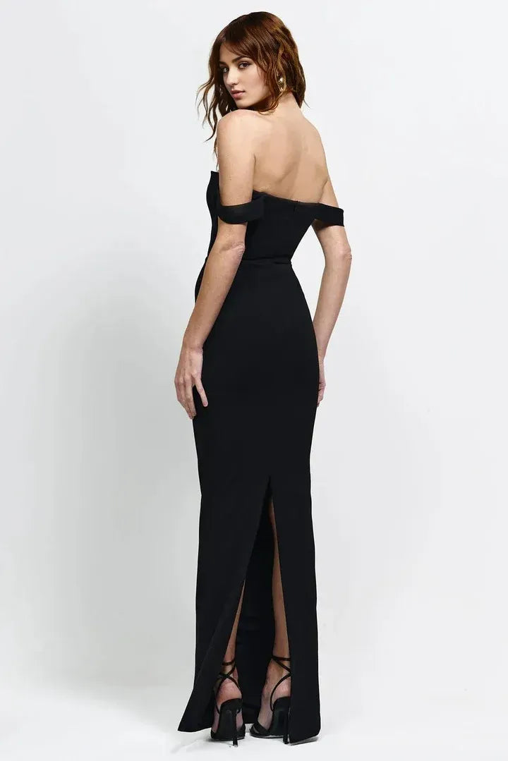 Chic Mermaid Plunging Off the shoulder Open back Floor length Prom Dress