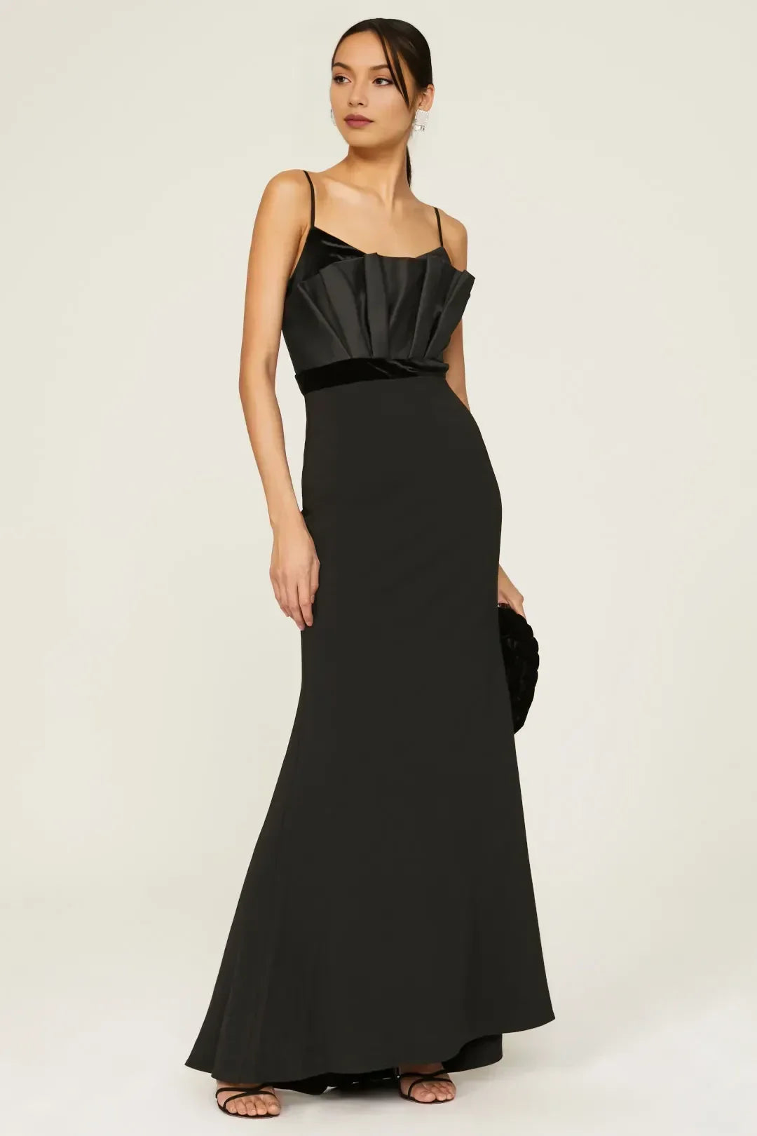 Chic Mermaid Spaghetti Strap Structured Bodice Floor Length Plus Size Prom Dress