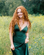 Mermaid Spaghetti Strap V-Neck Sleeveless Floor-Length Casual Maxi Dress