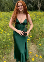 Mermaid Spaghetti Strap V-Neck Sleeveless Floor-Length Casual Maxi Dress