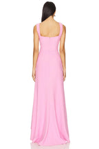 Chic Mermaid Square Neck Sleeveless Floral Detail Slit Front FloorLength Evening Dress