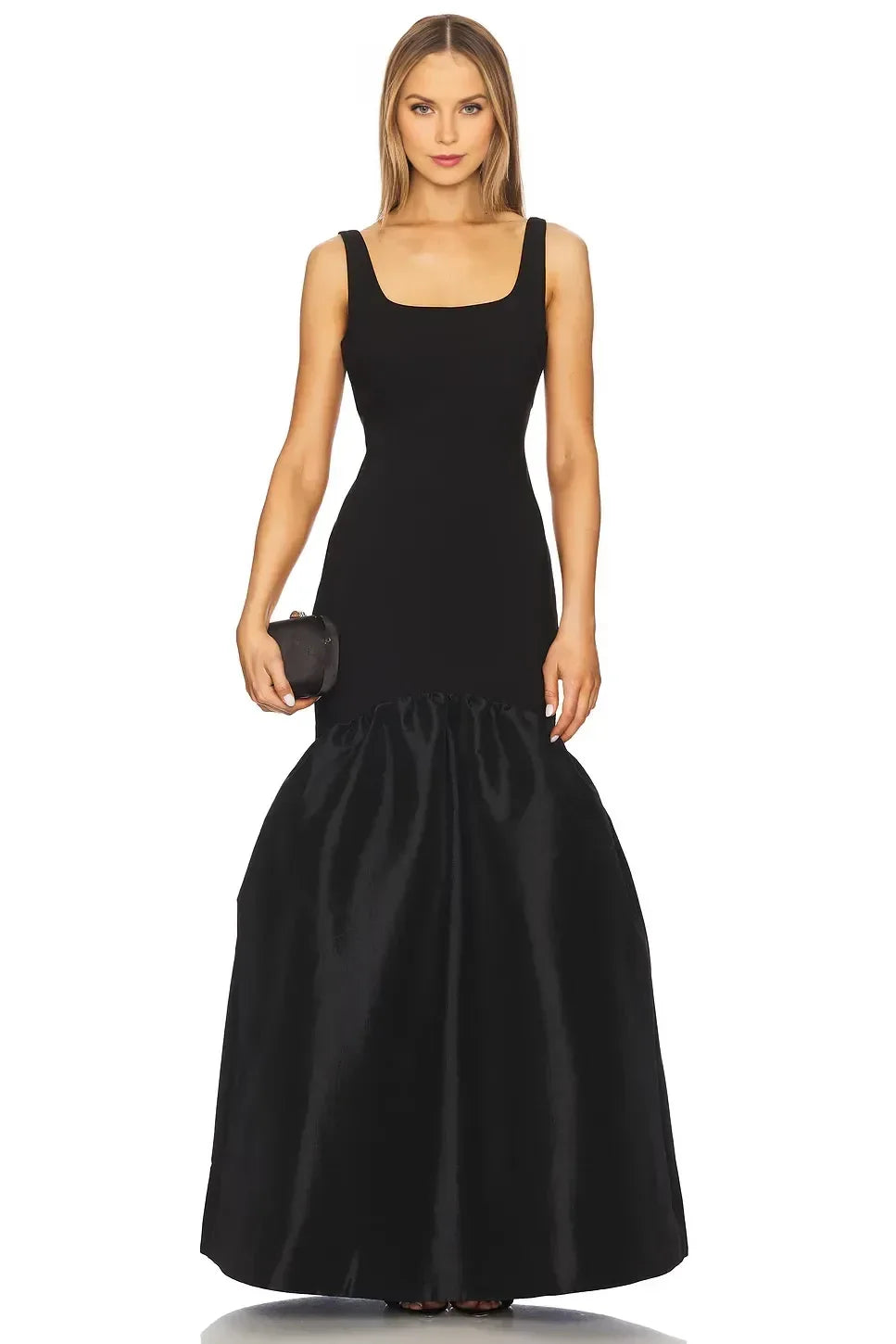 Chic Mermaid Square Neck Sleeveless Open Back Floor Length Evening Dress
