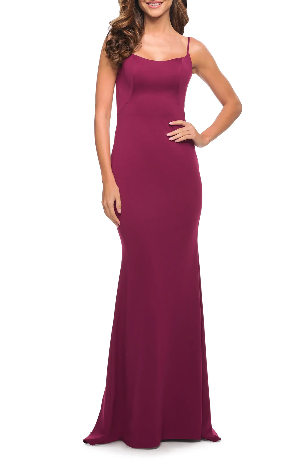 Chic Mermaid Square Neck Sleeveless Zipper Back Floor Length Evening Dress