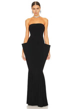 Chic Mermaid Strapless Sleeveless Statement Pocket Floor Length Evening Dress