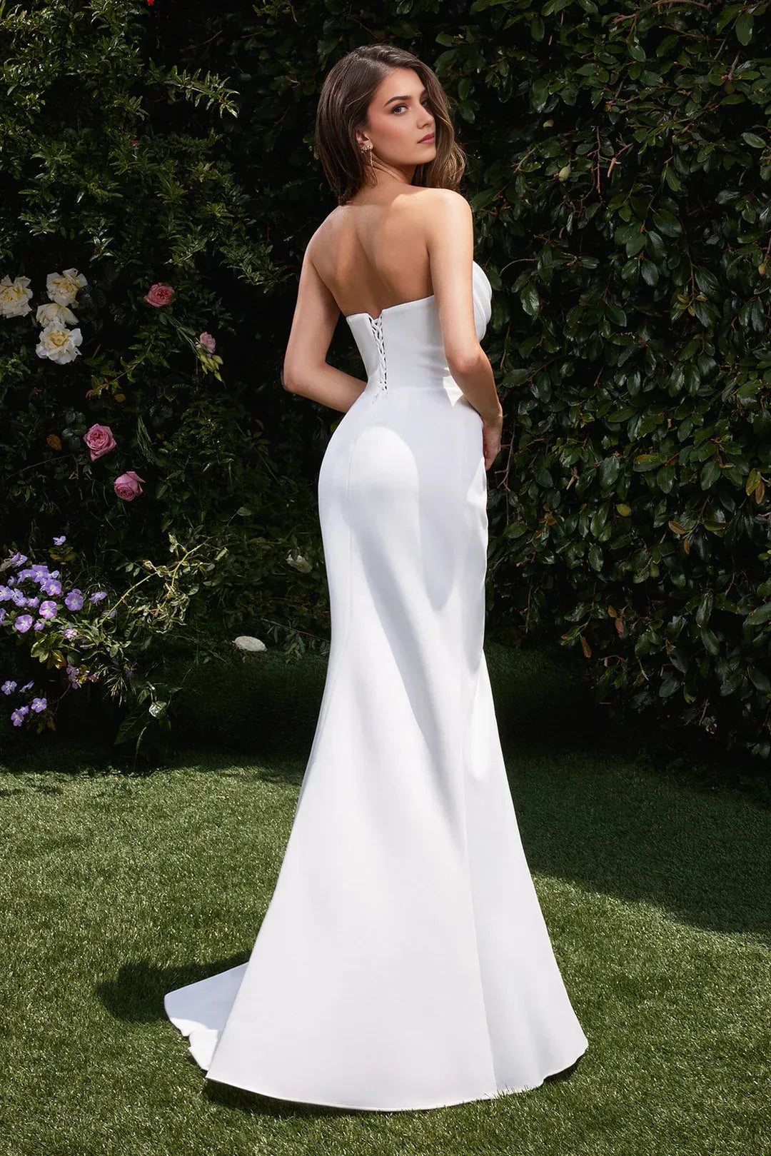 Chic Mermaid Strapless Square Neck Lace Up Back Floor Length Prom Dress