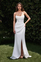 Chic Mermaid Strapless Square Neck Lace Up Back Floor Length Prom Dress