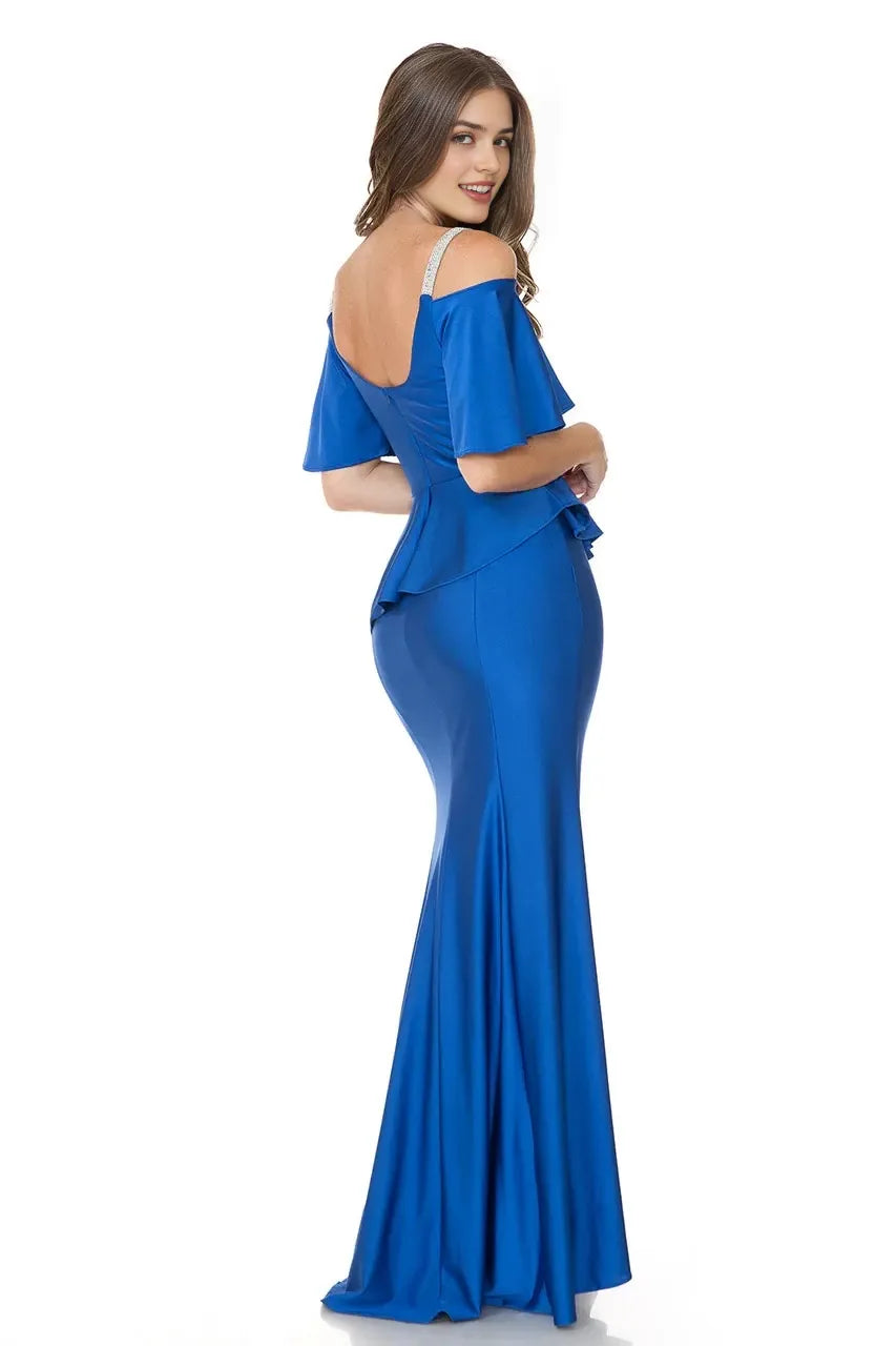Chic Mermaid Sweetheart Cold Shoulder Open Back Floor Length Prom Dress