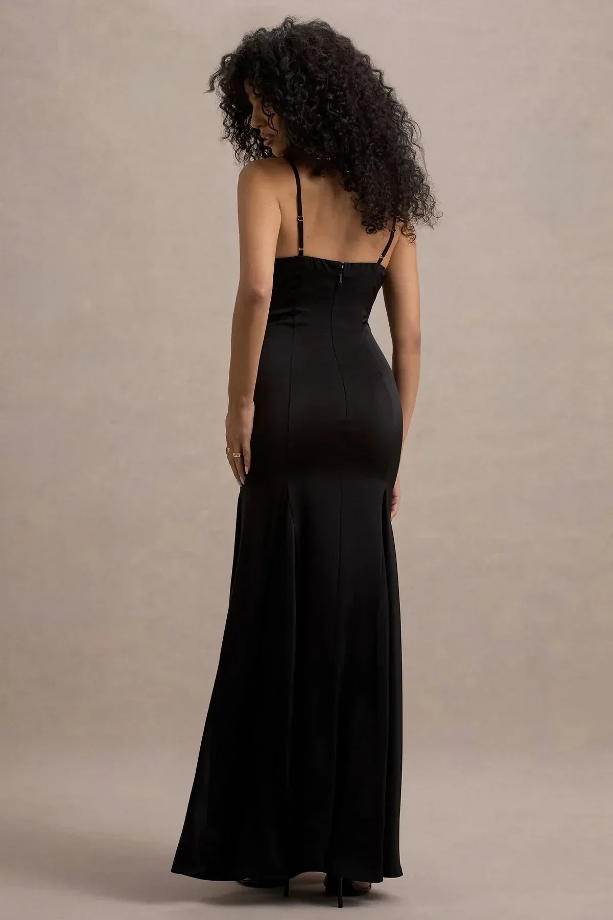Chic Mermaid V Neck Sleeveless Zipper Back Floor Length Evening Dress