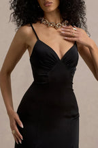 Chic Mermaid V Neck Sleeveless Zipper Back Floor Length Evening Dress