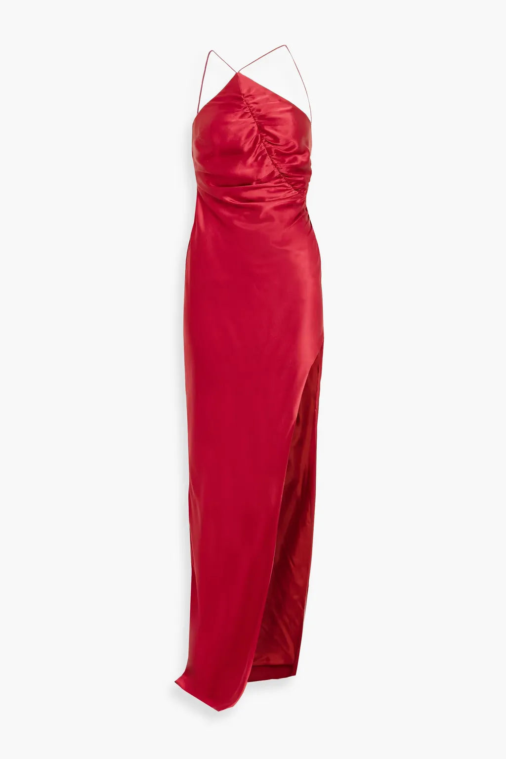 Chic Sheath Asymmetric Halter Sleeveless Open Back High Slit Floor Length Plus Size Evening Dress