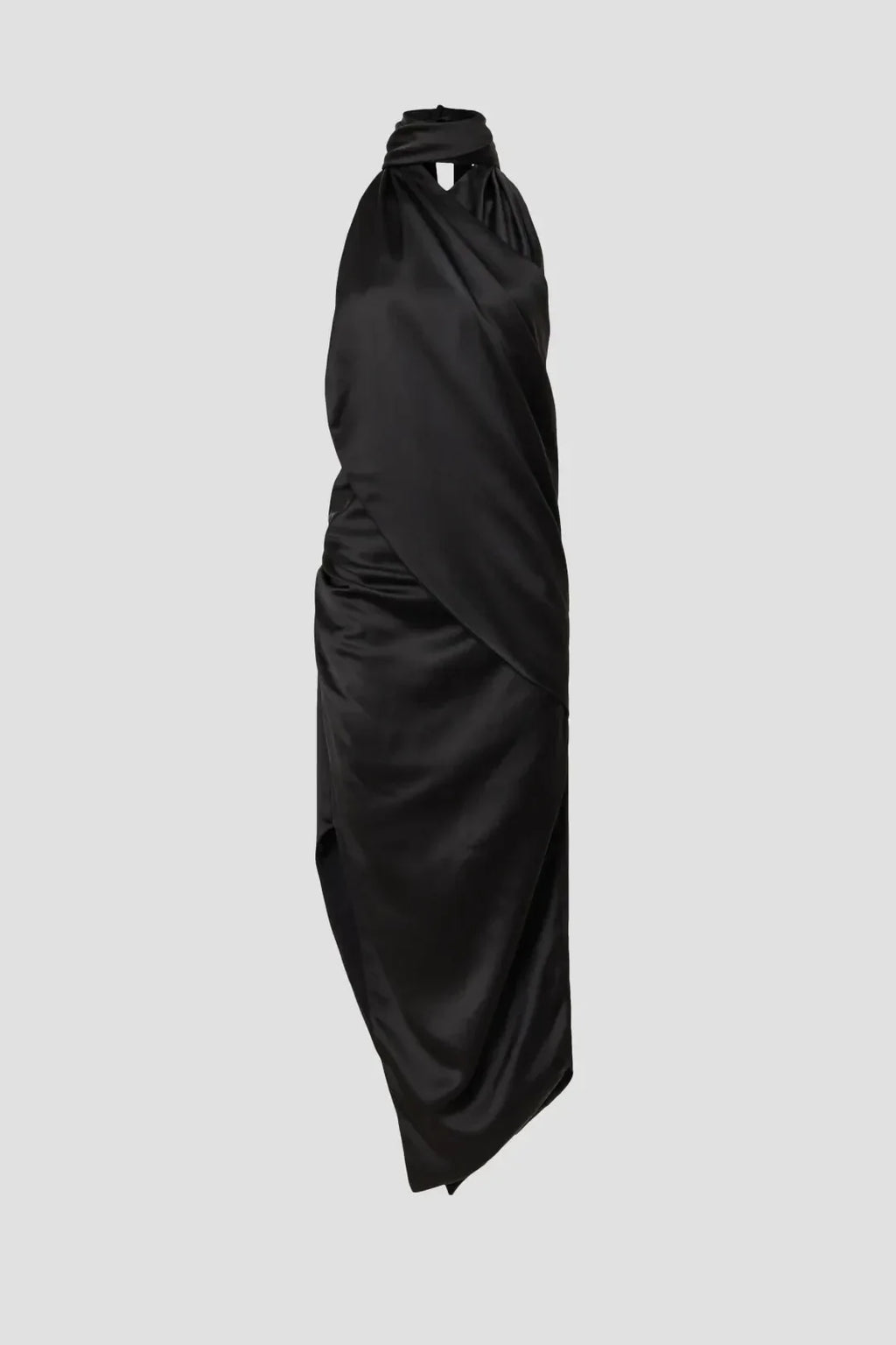 Chic Sheath Asymmetric Halter Neck Sleeveless Draped Asymmetric Hem Plus Size Prom Dress