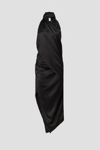 Chic Sheath Asymmetric Halter Neck Sleeveless Draped Asymmetric Hem Plus Size Prom Dress