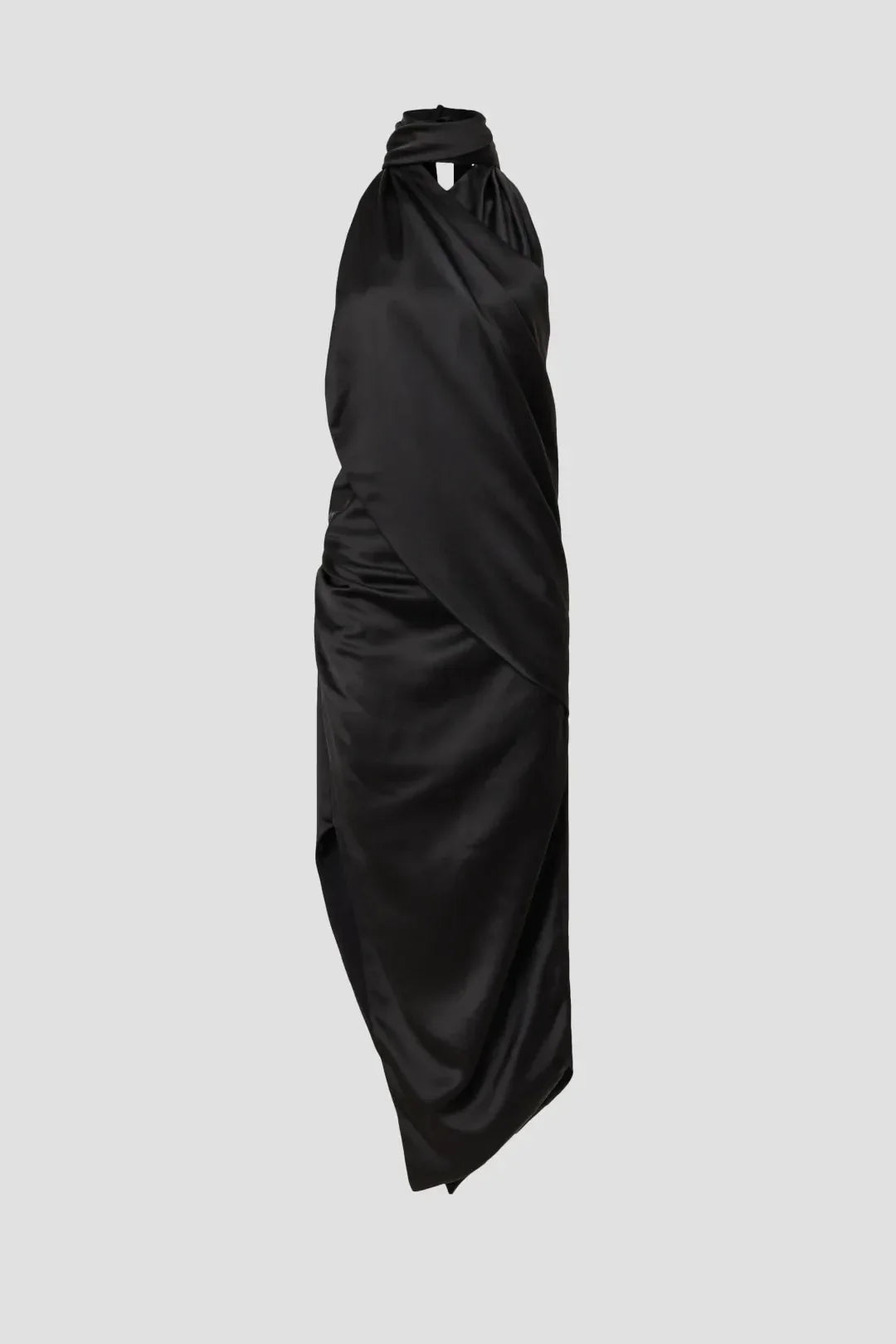 Chic Sheath Asymmetric Halter Neck Sleeveless Draped Asymmetric Hem Plus Size Prom Dress