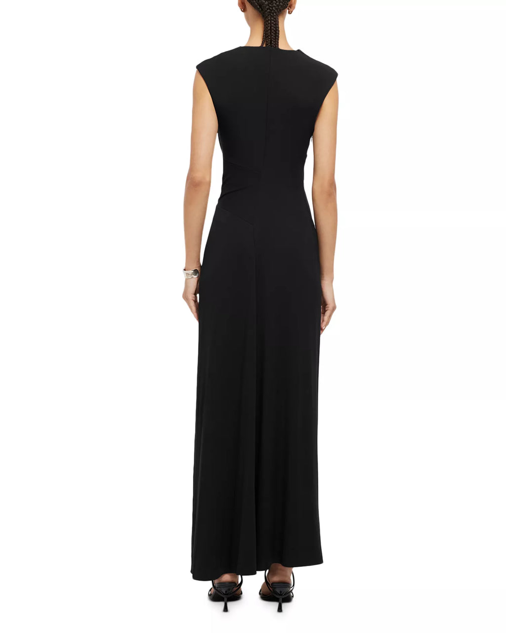 Chic Sheath Boat Neck Cap Sleeve Ruched Bodice Floor Length For Women Prom Dress