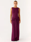 Chic Sheath Boat Neck Sleeveless Cutout Back Floor Length Plus Size Evening Dress
