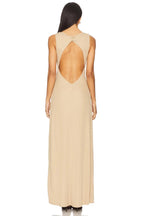Chic Sheath Boat Neck Sleeveless Cutout Twist Back Floor Length Prom Dress