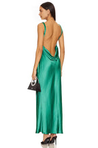 Chic Sheath Boat Neck Sleeveless Draped Open Back Floor Length Evening Dress