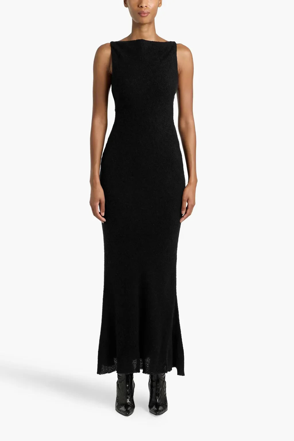 Chic Sheath Boat Neck Sleeveless Fitted Back Floor Length Plus Size Prom Dress
