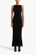 Chic Sheath Boat Neck Sleeveless Fitted Back Floor Length Plus Size Prom Dress