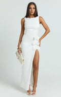 Chic Sheath Boat Neck Sleeveless Open Back Floor Length Plus Size Evening Dress