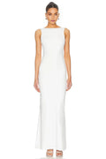 Chic Sheath Boat Neck Sleeveless Tie Back Floor Length Evening Dress