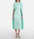 Chic Sheath Cowl Neck Cape Sleeve Zipper Back Midi Floor Length For Sale Prom Dress