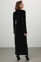 Chic Sheath Crew Neck Long Sleeve High Slit Floor Length Plus Size Prom Dress