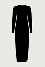 Chic Sheath Crew Neck Long Sleeve High Slit Floor Length Plus Size Prom Dress