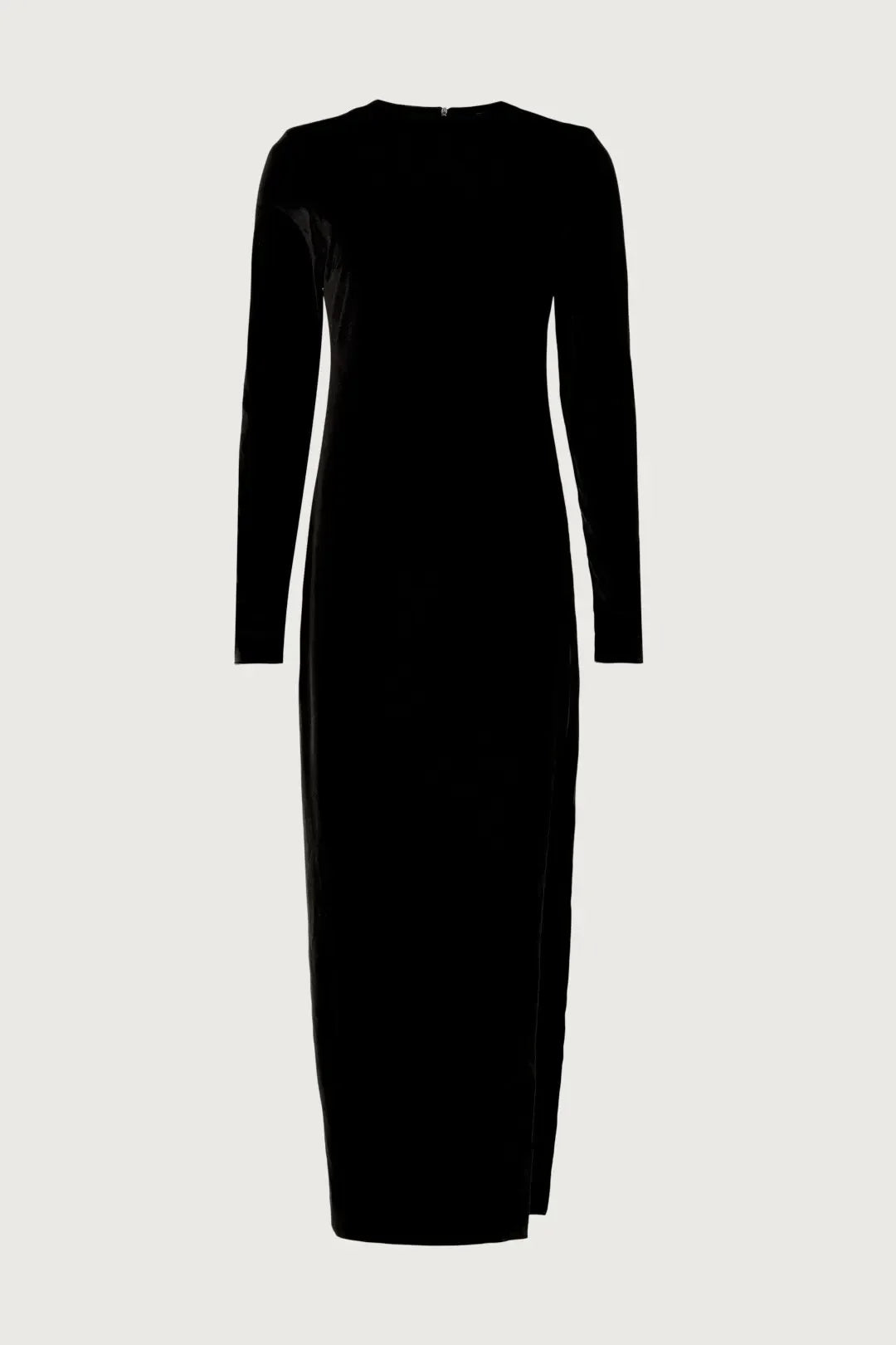 Chic Sheath Crew Neck Long Sleeve High Slit Floor Length Plus Size Prom Dress