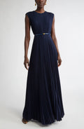 Chic Sheath Crew Neck Sleeveless Criss Cross Back Floor Length Evening Dress