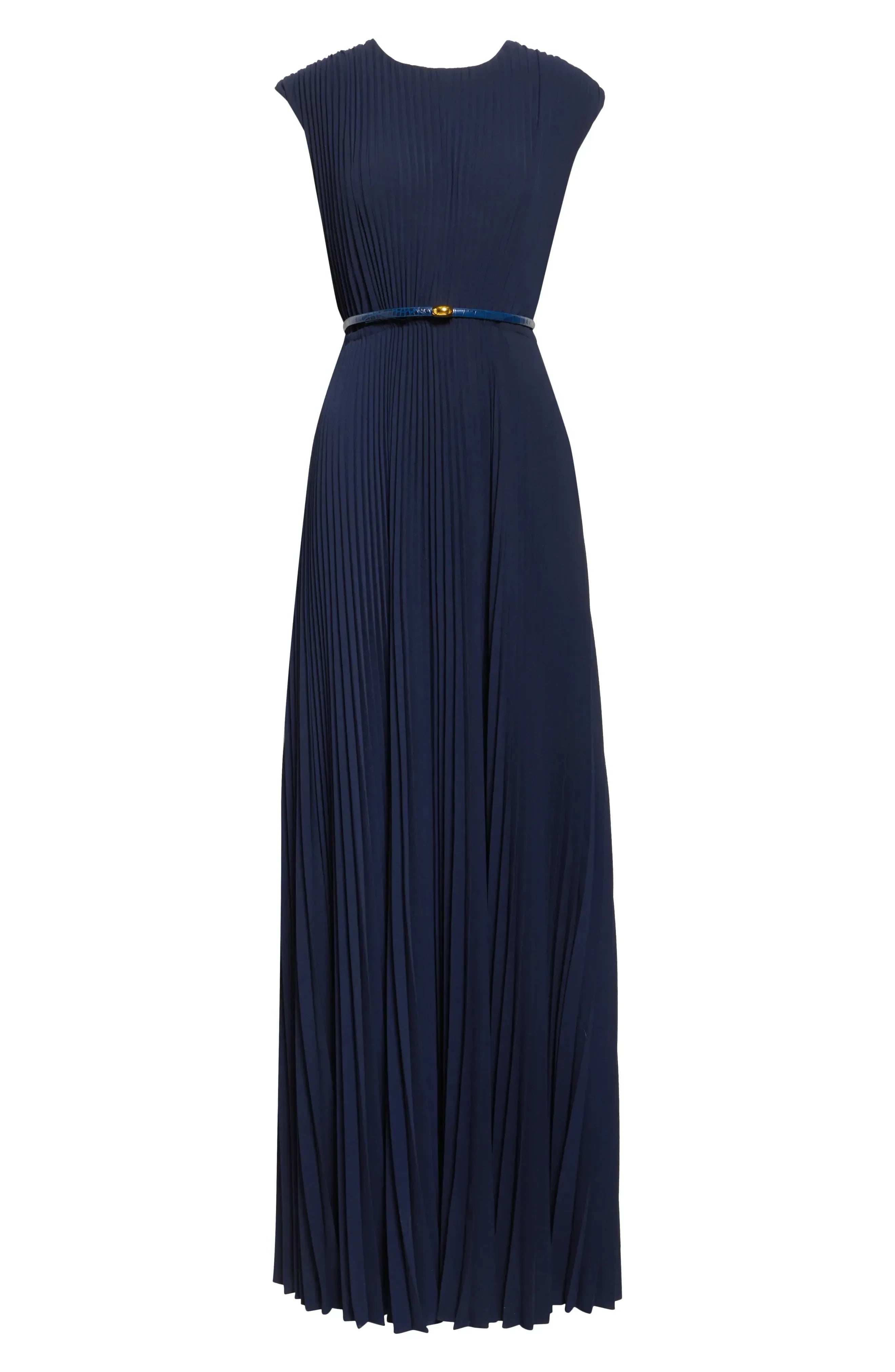 Chic Sheath Crew Neck Sleeveless Criss Cross Back Floor Length Evening Dress