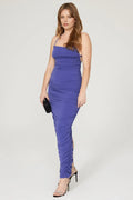 Chic Sheath Crisscross Back Ruched Side Floor Length Plus Size Prom Dress