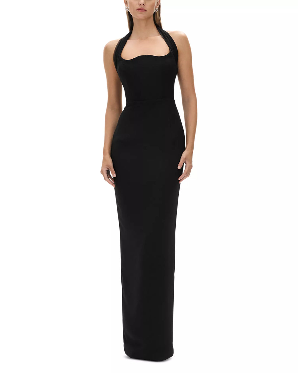 Chic Sheath Halter Neck Open Back Floor Length For Women Prom Dress