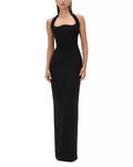 Chic Sheath Halter Neck Open Back Floor Length For Women Prom Dress