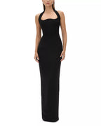 Chic Sheath Halter Neck Open Back Floor Length For Women Prom Dress