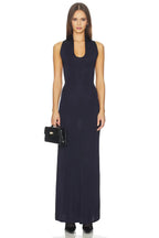 Chic Sheath Halter Neck Sleeveless Cutout Back Floor Length Evening Dress