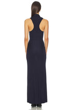 Chic Sheath Halter Neck Sleeveless Cutout Back Floor Length Evening Dress