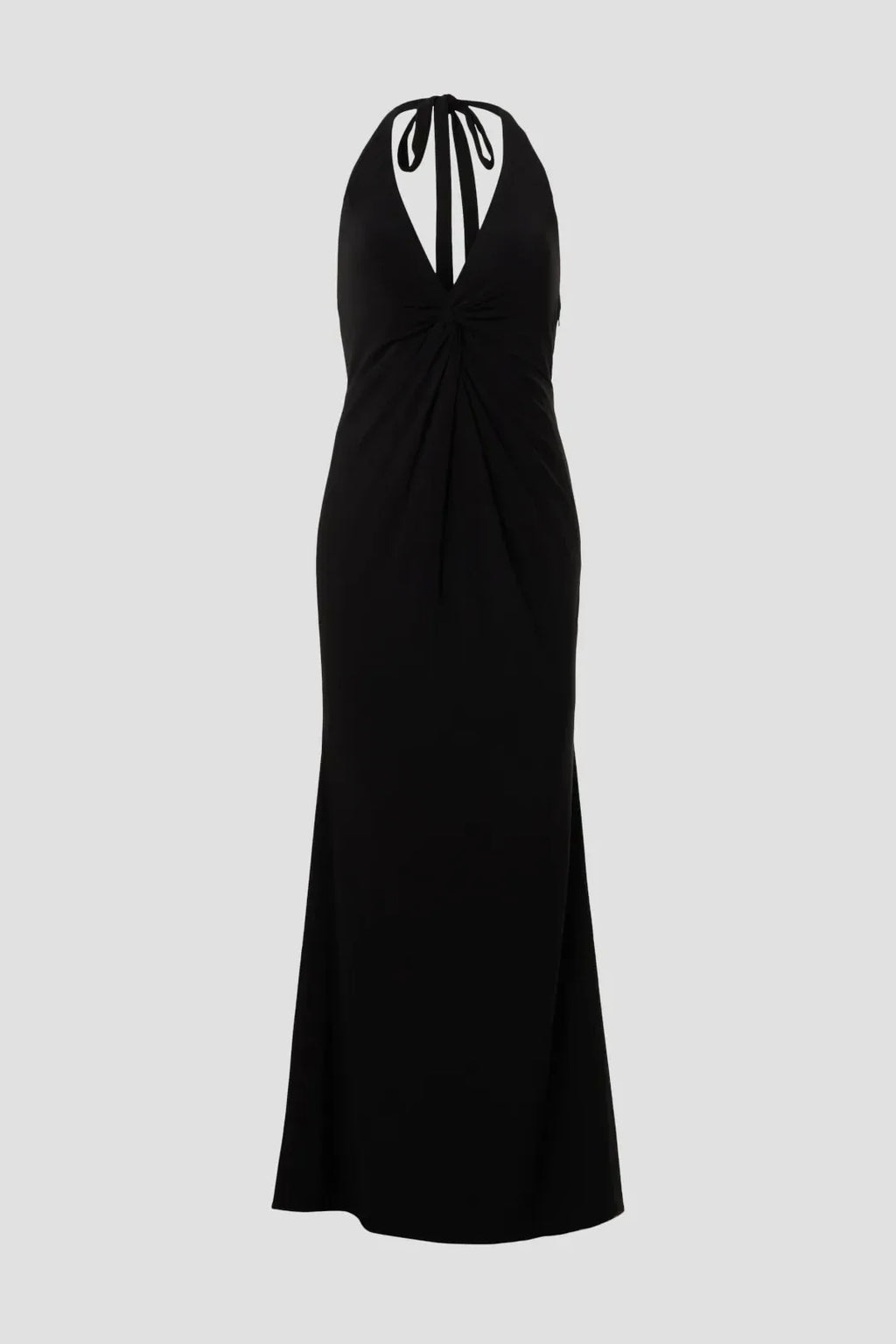Chic Sheath Halter Neck Sleeveless Knot Back Floor Length Plus Size Prom Dress