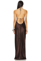 Chic Sheath Halter Neck Sleeveless Open Back Floor Length Evening Dress