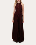Chic Sheath Halter Neck Sleeveless Open Back Ruched Floor Length Hot Sale Prom Dress