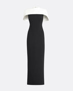 Chic Sheath High Neck Cape Detail Floor Length Plus Size Evening Dress