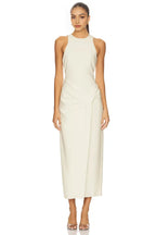 Chic Sheath High Neck Sleeveless Knot Detail Midi Length Prom Dress