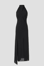 Chic Sheath High Neck Sleeveless Open Back Asymmetrical Hem Floor Length Plus Size Prom Dress