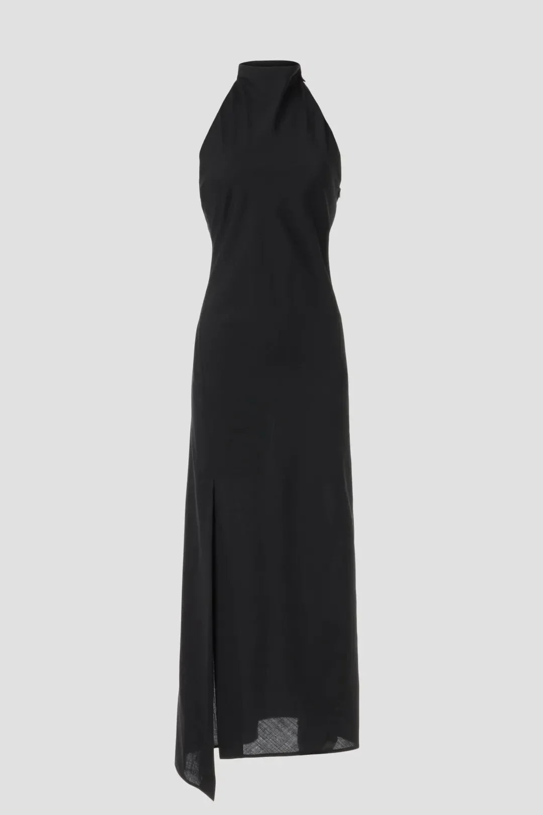 Chic Sheath High Neck Sleeveless Open Back Asymmetrical Hem Floor Length Plus Size Prom Dress